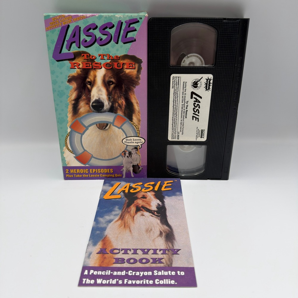 Lassie To The Rescue VHS‎ Nickelodeon Sony Wonder 2 Episodes Activity Book 1994